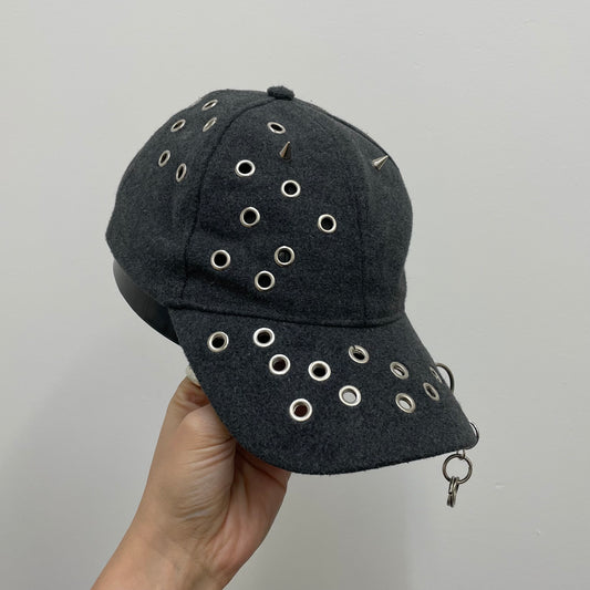 Grey eyelet cap