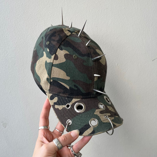 Camo spike mohawk cap