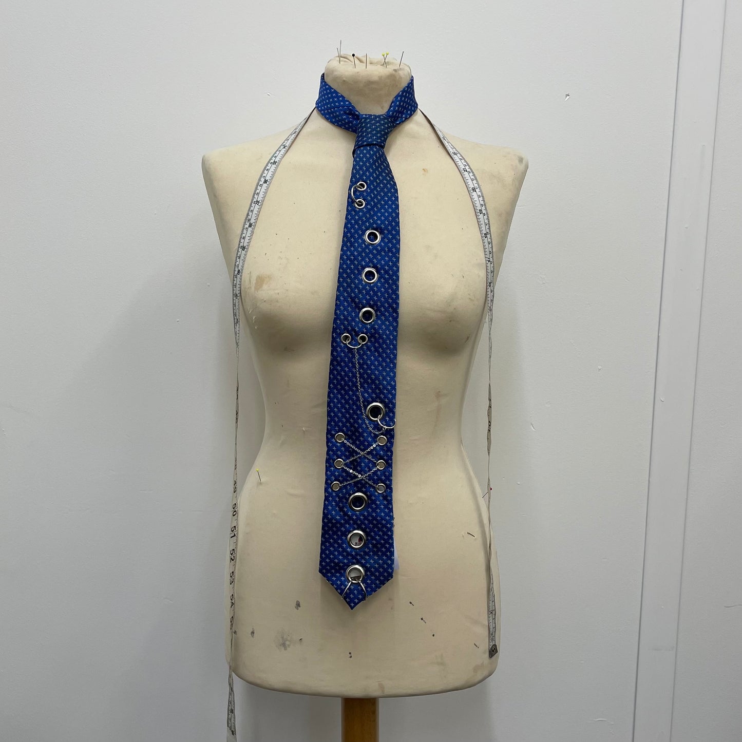 Blue hardware tie