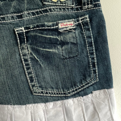 Denim + pleated skirt