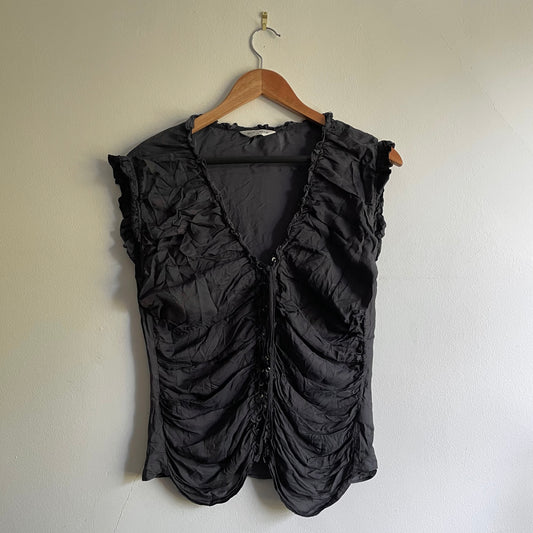 Draped front corset top