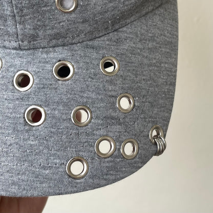 Grey eyelet cap