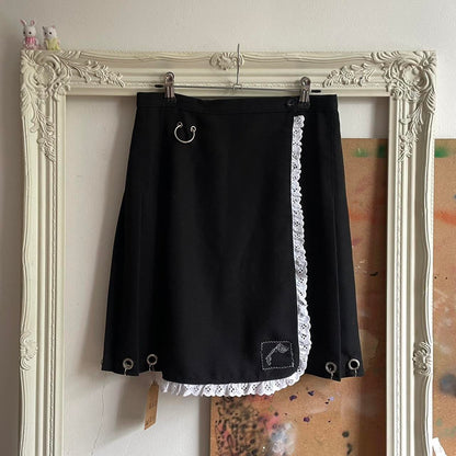 Upcycled pleated mini skirt