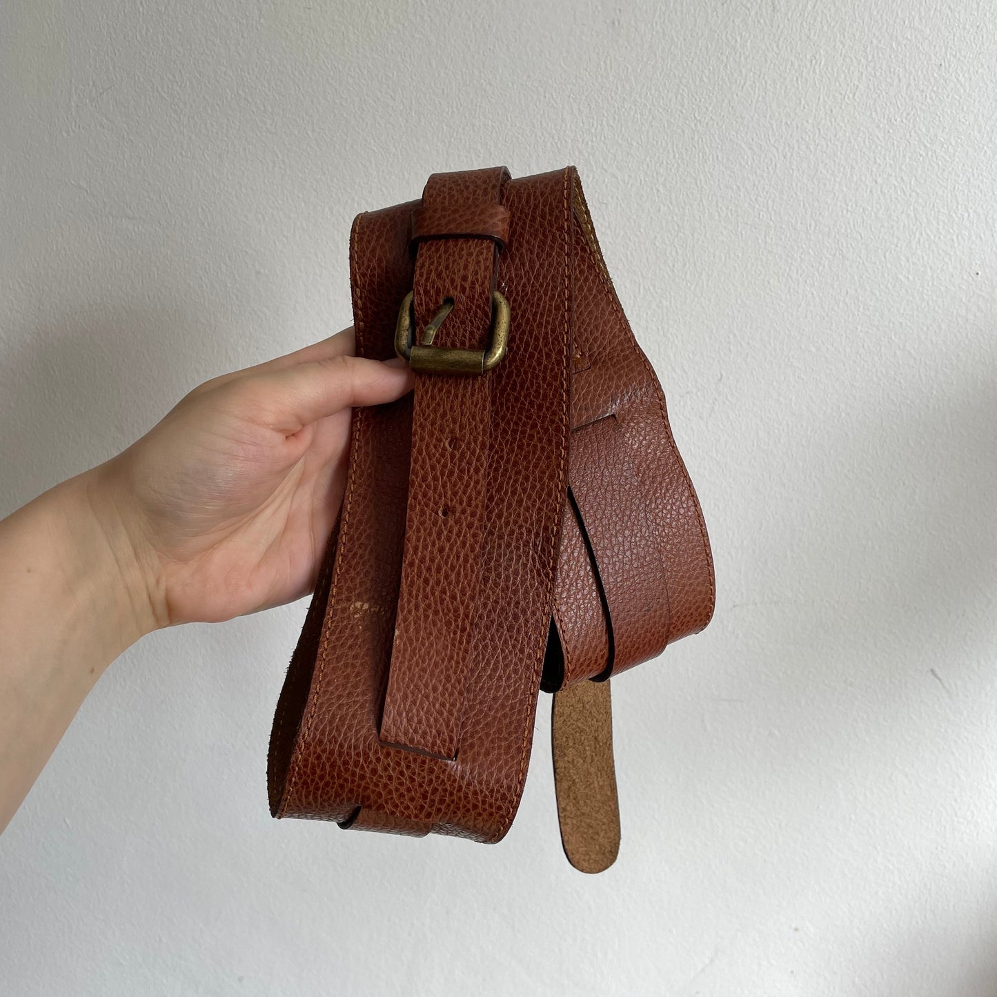 Brown leather belt