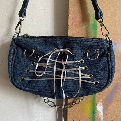 Upcycled denim handbag